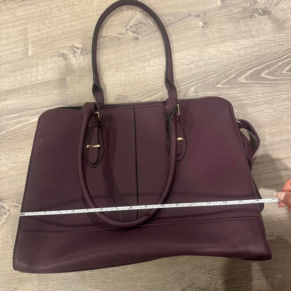 Purple leather tote bag - Picture 4 of 6